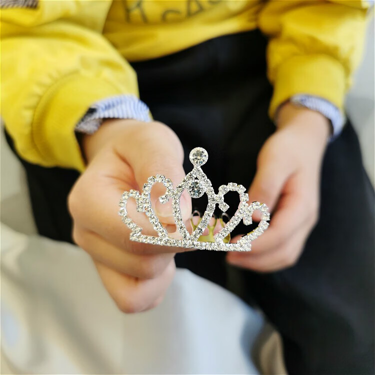 hkjl儿童皇冠头饰公主韩式女童发夹宝宝发饰发箍王冠生日小女孩发卡1