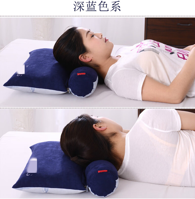 黄豆决明子颈椎枕头修复颈椎病人专用男女护颈枕矫正枕芯圆 荞麦-深