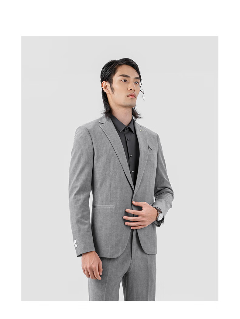 格度品牌男装专柜2022四季通用新款正装西服男西装职业商务灰色165s
