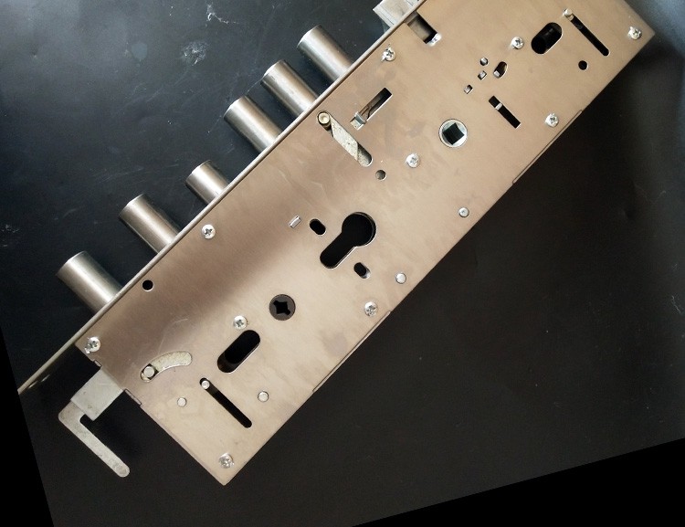 304不锈钢防盗门双活双快指纹锁体388*40霸王大钩锁体30mm通用型