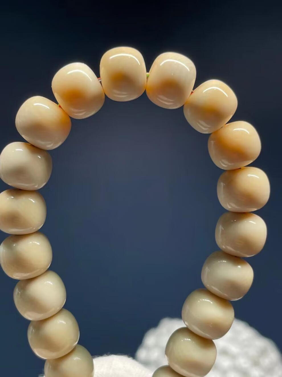 妙聚福a级猛犸象牙冰料爆满纹老型桶珠108颗念珠手串男女款98毛衣手链