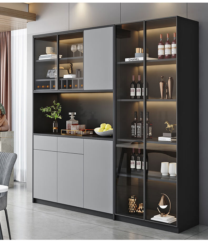 贝意品轻奢餐边柜靠墙高柜家用客厅现代简约酒柜厨房茶水储物柜餐厅边
