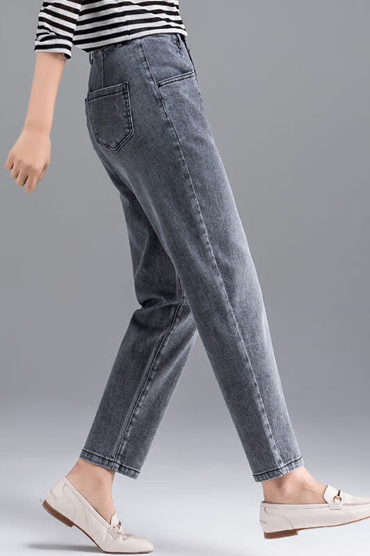 夏季穿的薄款女式夏天九分牛仔裤溥款牛子浅色牛仔裤女夏高腰九分裤女