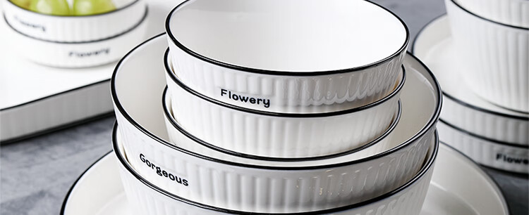 北欧餐具盘子菜盘家用牛排盘简约欧式碗自由组合瓷盘子创意个性 5寸碗