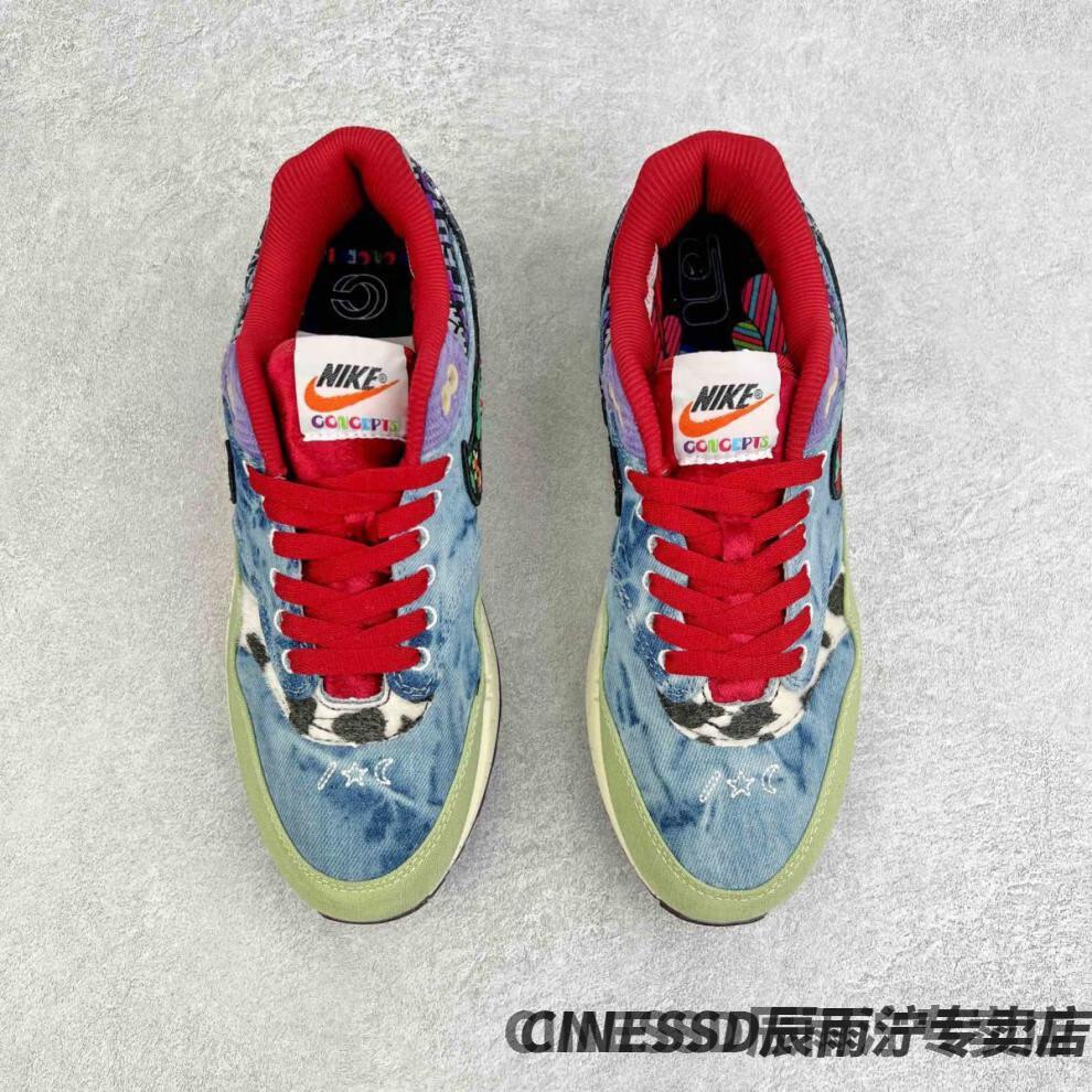 【官方旗舰自营店】ajair max 1 联名款 丹宁牛仔 半掌气垫复古跑步鞋