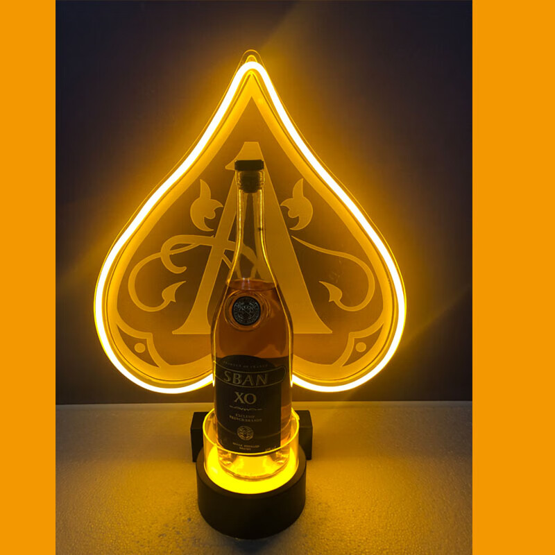 纯灿黑桃a酒盒 新品香槟发光酒箱vip专属杯箱酒吧黑桃冰封箱夜场黑桃a