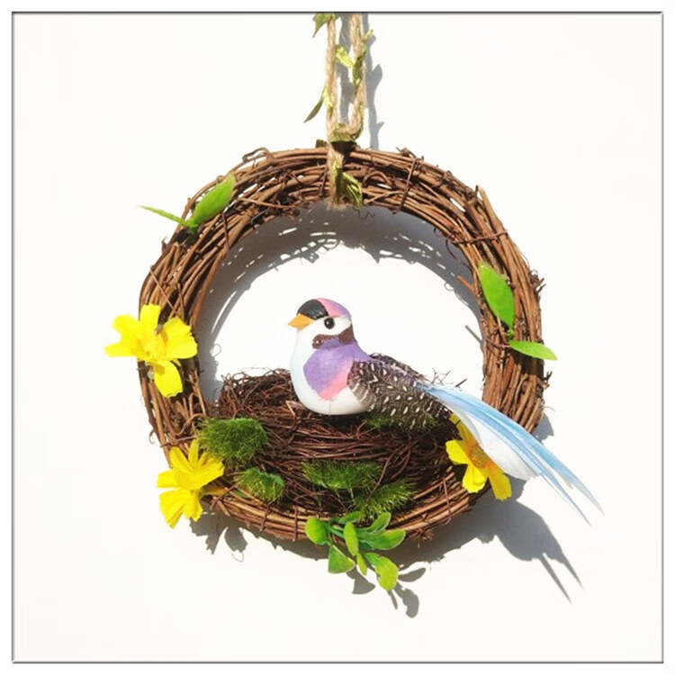 手工鸟窝鸟巢仿真鸟鸟屋鸟蛋幼儿园环创挂饰家居装饰墙上挂件森系 20