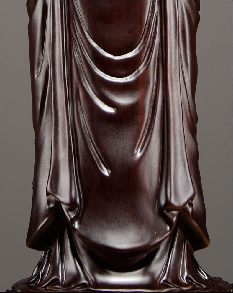 今轩堂黑檀木雕地藏王佛像摆件实木地藏菩萨佛堂客厅供奉工艺品佛教