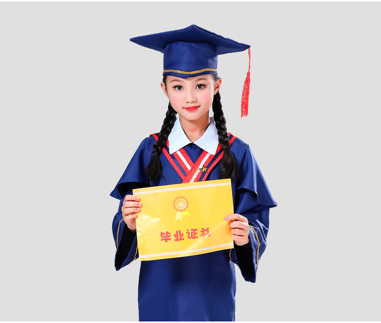六一儿童博士服毕业礼服幼儿园小学生毕业照幼儿袍演出学士服装小lgx