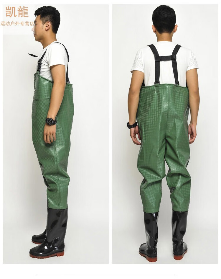 一身下水衣连体防水捕鱼耐磨加厚抓鱼衣服连体鱼塘下水裤新品 黑红双