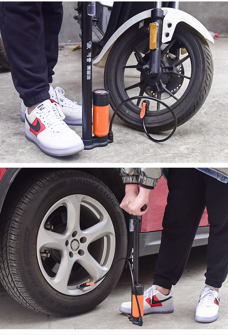 打气筒自行车家用多功能电瓶车电动车篮球汽车通用小型高压打气简长款