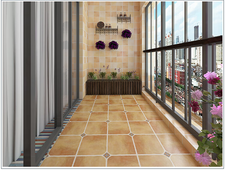 瓷砖地中海阳台滑地砖美式田园厨房墙砖卫生间仿古墙地砖wk3095300300