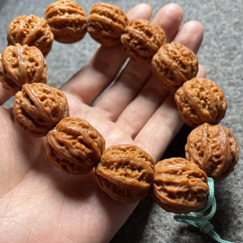 小核桃秋子蛤蟆头手串小手持干刷打底小核桃文玩手串手链 钻碎恋 大约