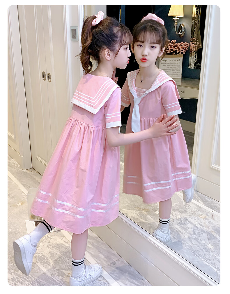 蓓馨贝女童连衣裙夏季新款女童上衣7岁小女孩衣服韩版时尚女装公主裙