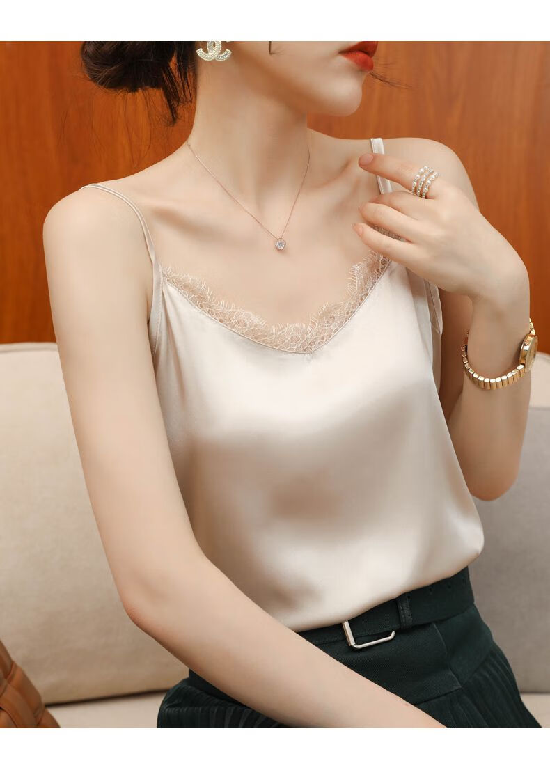 蕾丝边美背打底吊带小背心内衣女v领吊带女夏季打底性感蕾丝小背心