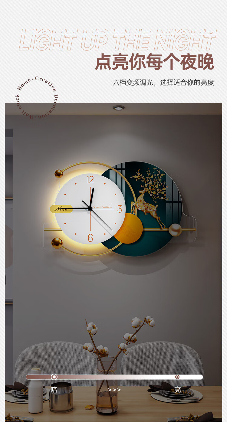 欧式挂钟客厅纯铜钟表新款餐厅装饰画时钟客厅玄关挂画简约现代沙发