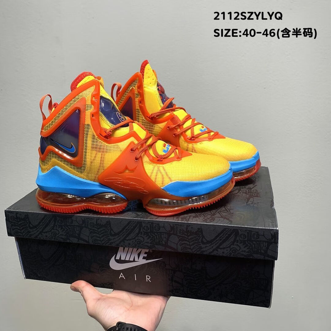 新品詹姆斯19代篮球鞋空中大灌篮气垫lebron19黑红高帮实战运动鞋灰蓝