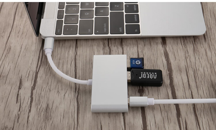 床畔 适用于苹果笔记本电脑usb转接头macbook12寸转换器type-c扩展坞