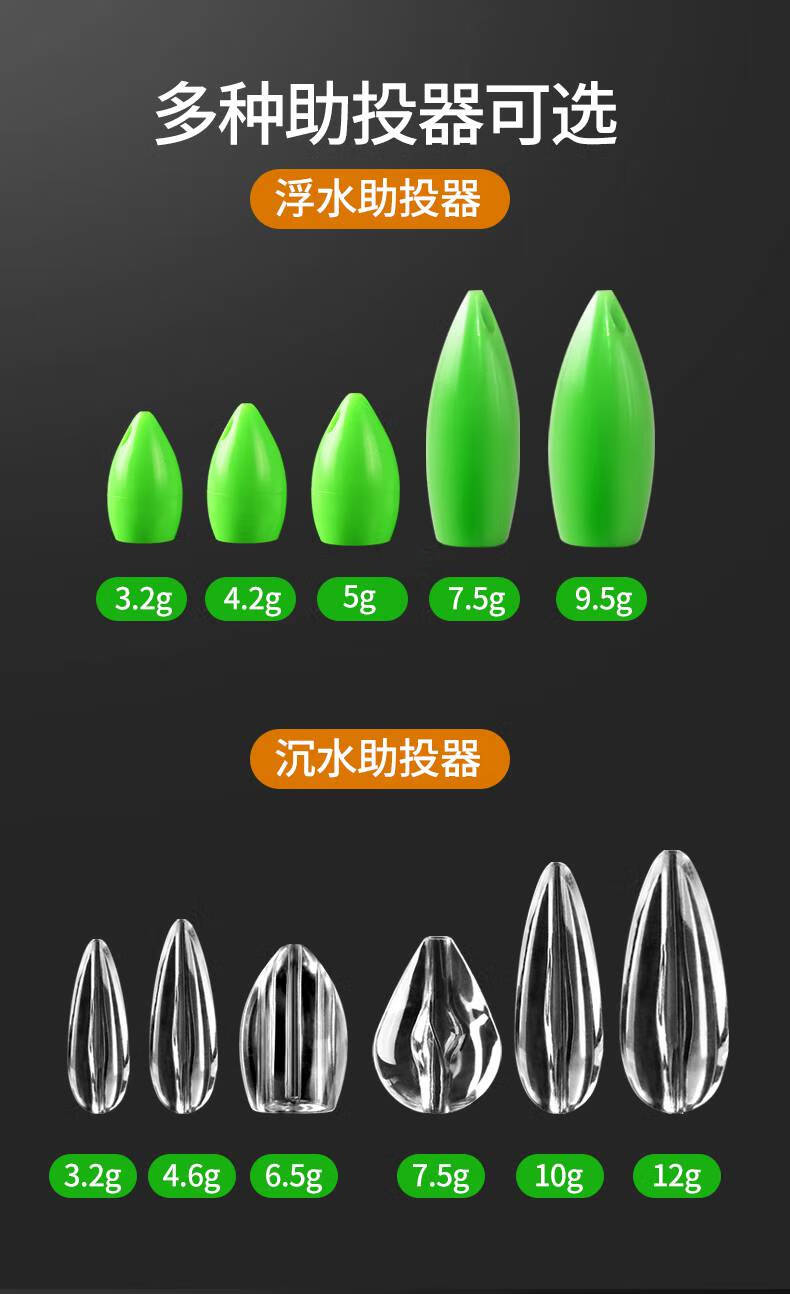 助投器缓沉路亚浮水助投器改装版远投缓沉水别针抛投套装瓜子亮片微物