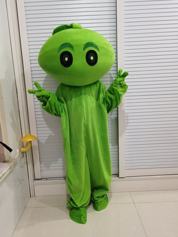 植物大战僵尸卡通人偶服 儿童万圣节cos玩偶装扮道具头套服饰 铜锣僵