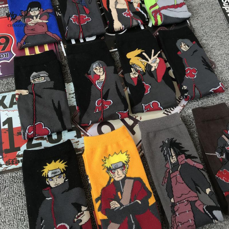 日系动漫卡通ulzzang火影忍者人物男女运动中筒潮流个性袜子cll 鬼鲛