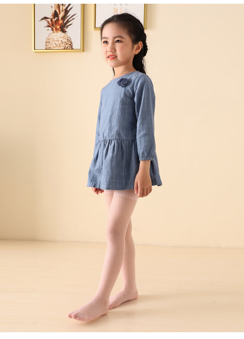 【新品上市】女童丝袜夏季连裤袜薄款儿童舞蹈袜子白色中大童网眼水晶