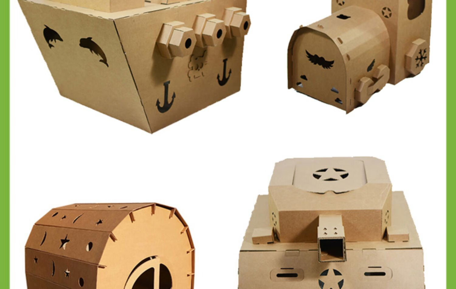 瓦楞厚硬纸壳板片子幼儿园童环创diy手工创意猫窝房子学生定制 3层a楞