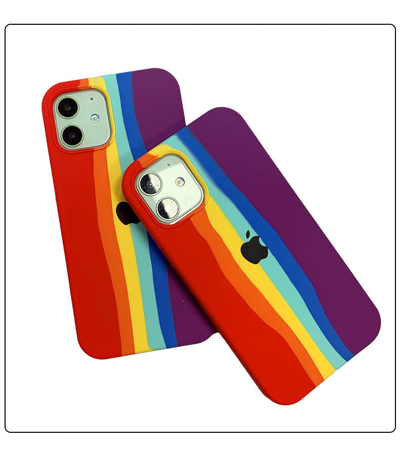 hkxa适用苹果11液态彩虹手机壳687plus软壳xxs硅胶xr情侣max11pro防摔