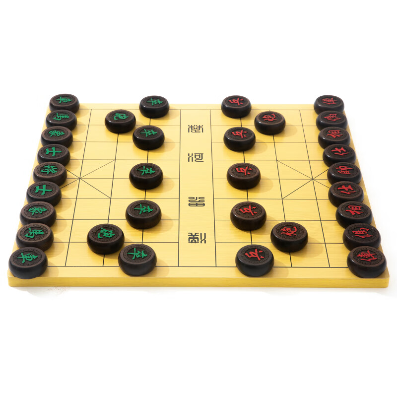 象棋实木大号中国象棋折叠棋盘皮革乌木檀木像棋50象棋子厚木棋盘