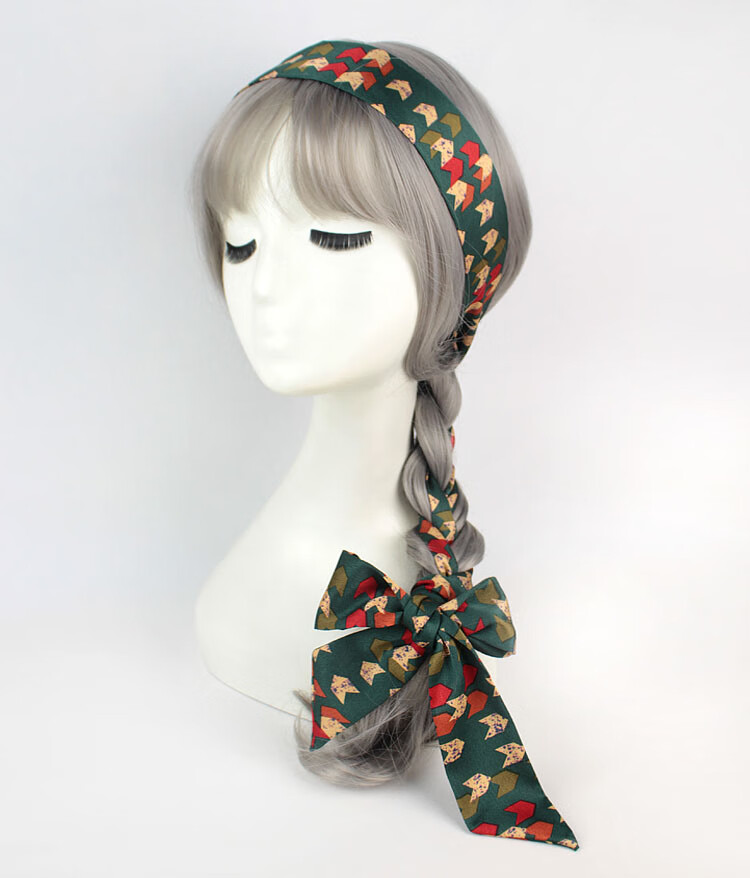 贝琳加长款缎面雪纺麻花辫编发飘带发带波西米亚女丝巾领巾蝴蝶结头巾