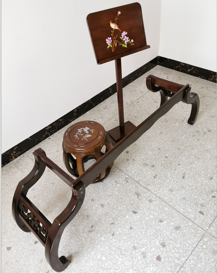 纯实木古筝琴架腿古筝禅式架子通用立式型仿古中式支架便捷 全实木