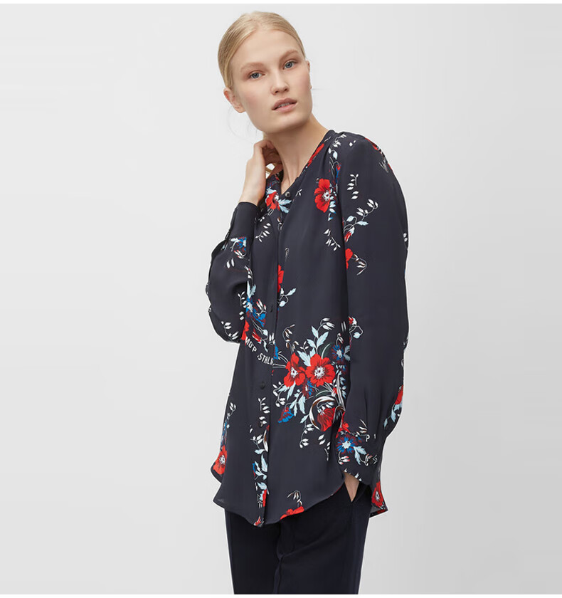 品牌: marc opolo 商品名称:marcopolo/mop秋新款女休闲印花轻薄长袖