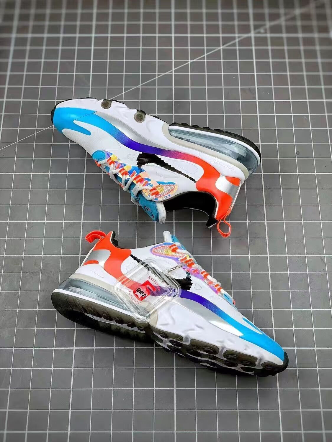 耐air max 270电玩像素气垫男女鞋缓震情侣透气增高运动跑鞋 青铜 36