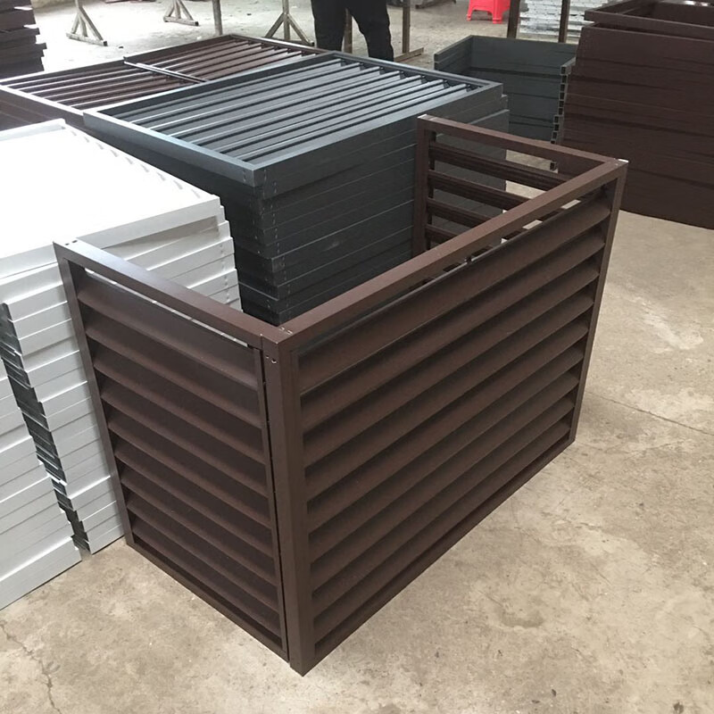 黛惑 空调外机防盗罩 空调外机罩铝合金百叶窗格栅厂家防护栏老小区