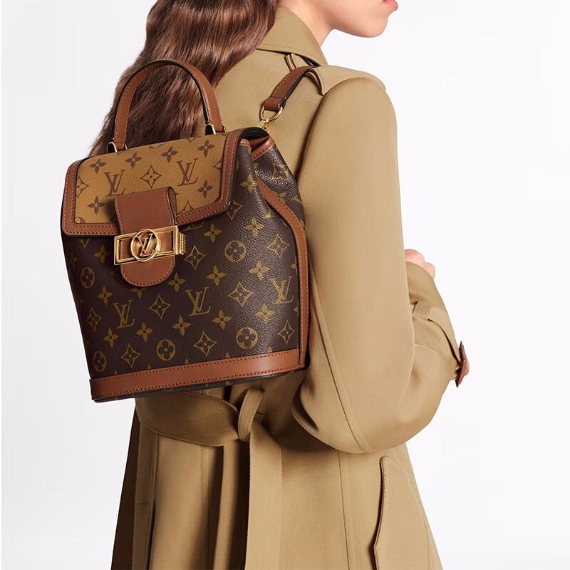 路易威登lv女包dauphine老花拼接小号双肩包背包 m45142代购