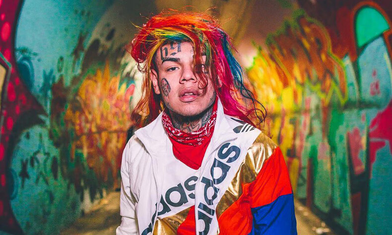 6ix9ine衣服hiphop彩虹哥西海岸帮血帮卫衣黑帮嘻哈说唱连帽男初中
