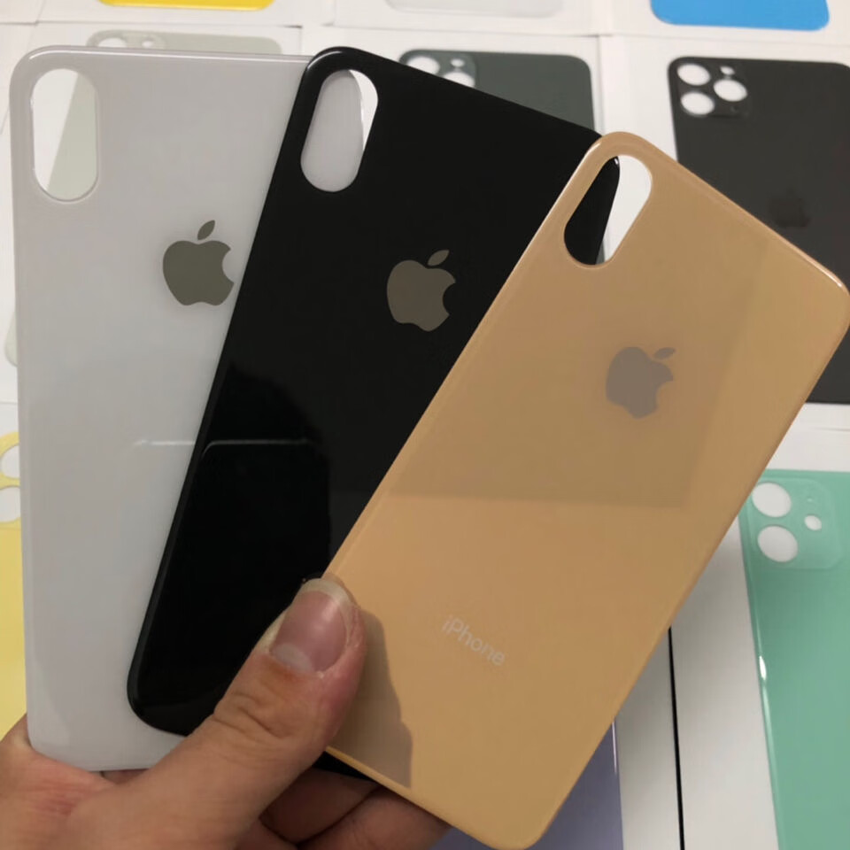 适用于苹果8 8p后盖玻璃iphonexsmax后壳se2 x xs xr大孔免拆机后屏