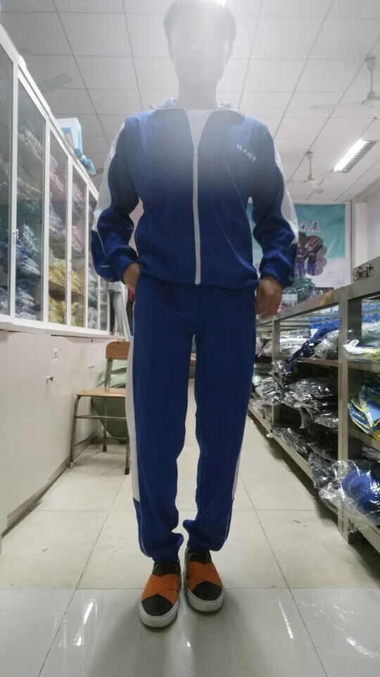 湖南师大附中秋季校服套装(本部高中的,分校慎拍) 蓝色 xxxxl190
