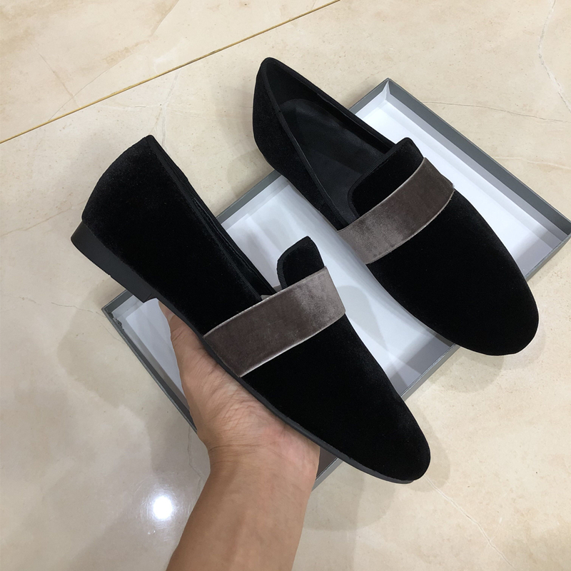 今年流行款夏季新款英伦男士吸烟鞋绒面正装豆豆鞋一脚蹬懒人软底乐福