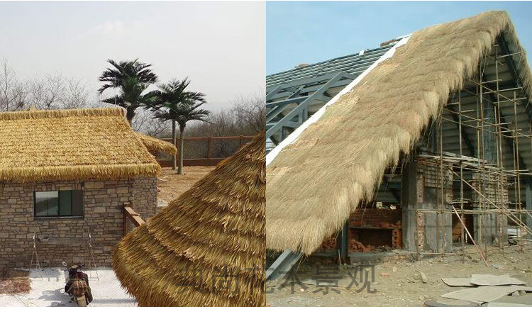 稻草帘子 保温保暖 茅草屋茅草棚 屋顶装饰帘 山庄农庄复古原生态蓝丽
