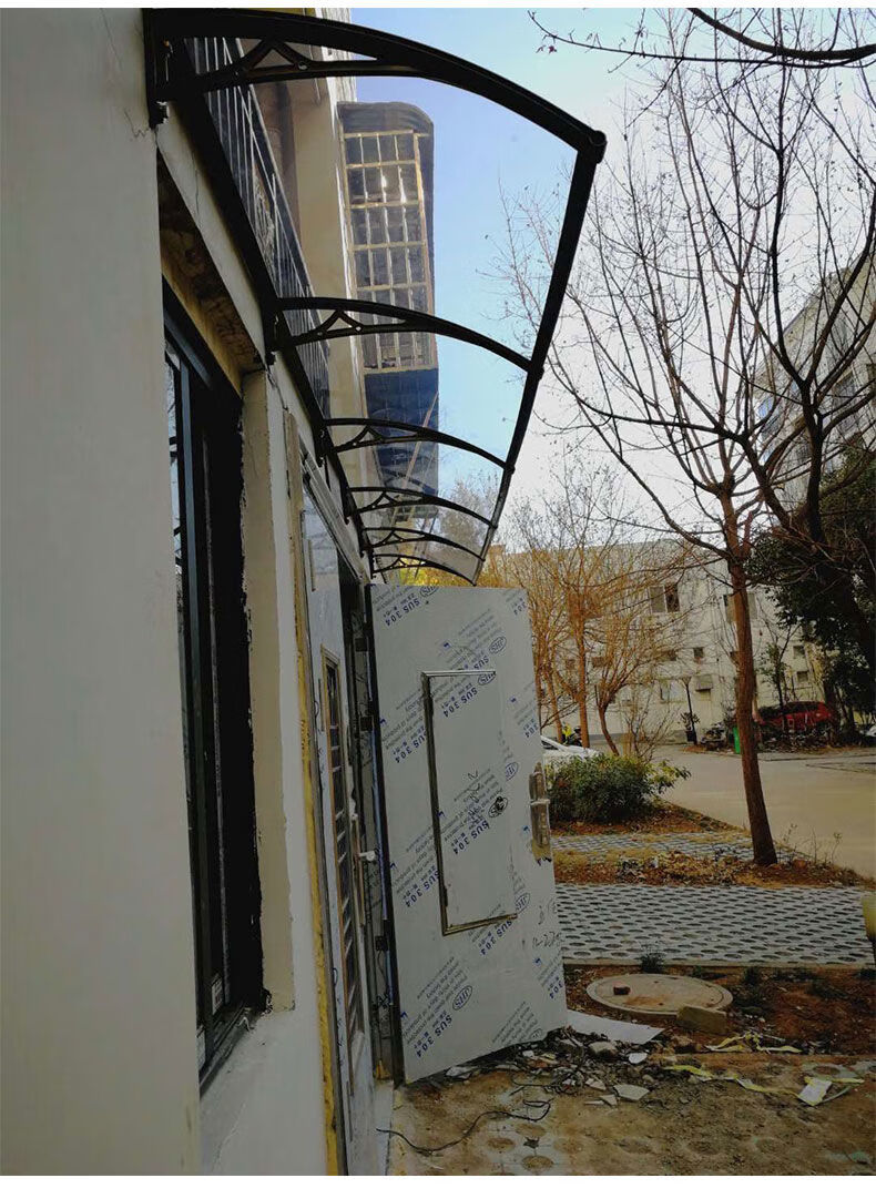 铝合金雨棚户外防雨阳台窗户家用无声门口雨搭透明屋檐小院遮阳棚塑钢