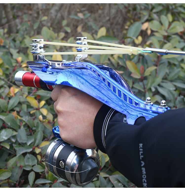 弹弓神器高精度激光打鱼发射器鱼镖箭捕鱼鱼枪器套装蓝色基础四绿激光
