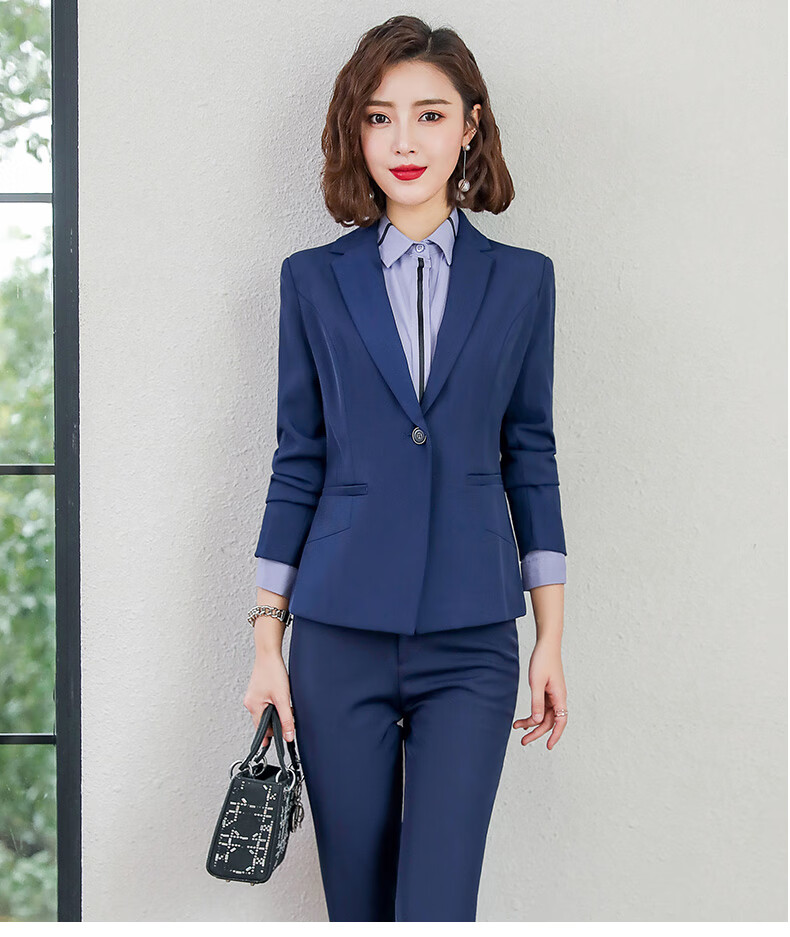 职业装西装套装女2020春秋时尚气质正装工装大学生面试西服工作服