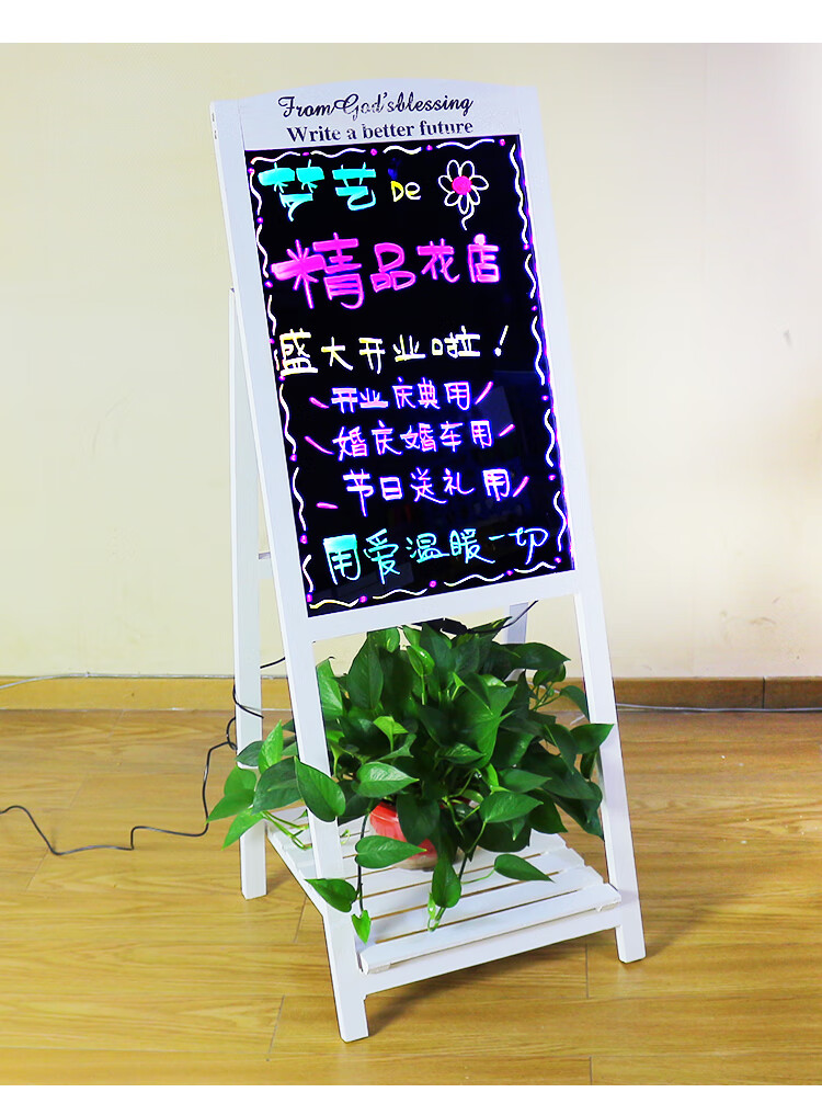 fgacct led电子手写发光字广告牌充电款摆地摊小牌子挂立式黑板灯箱