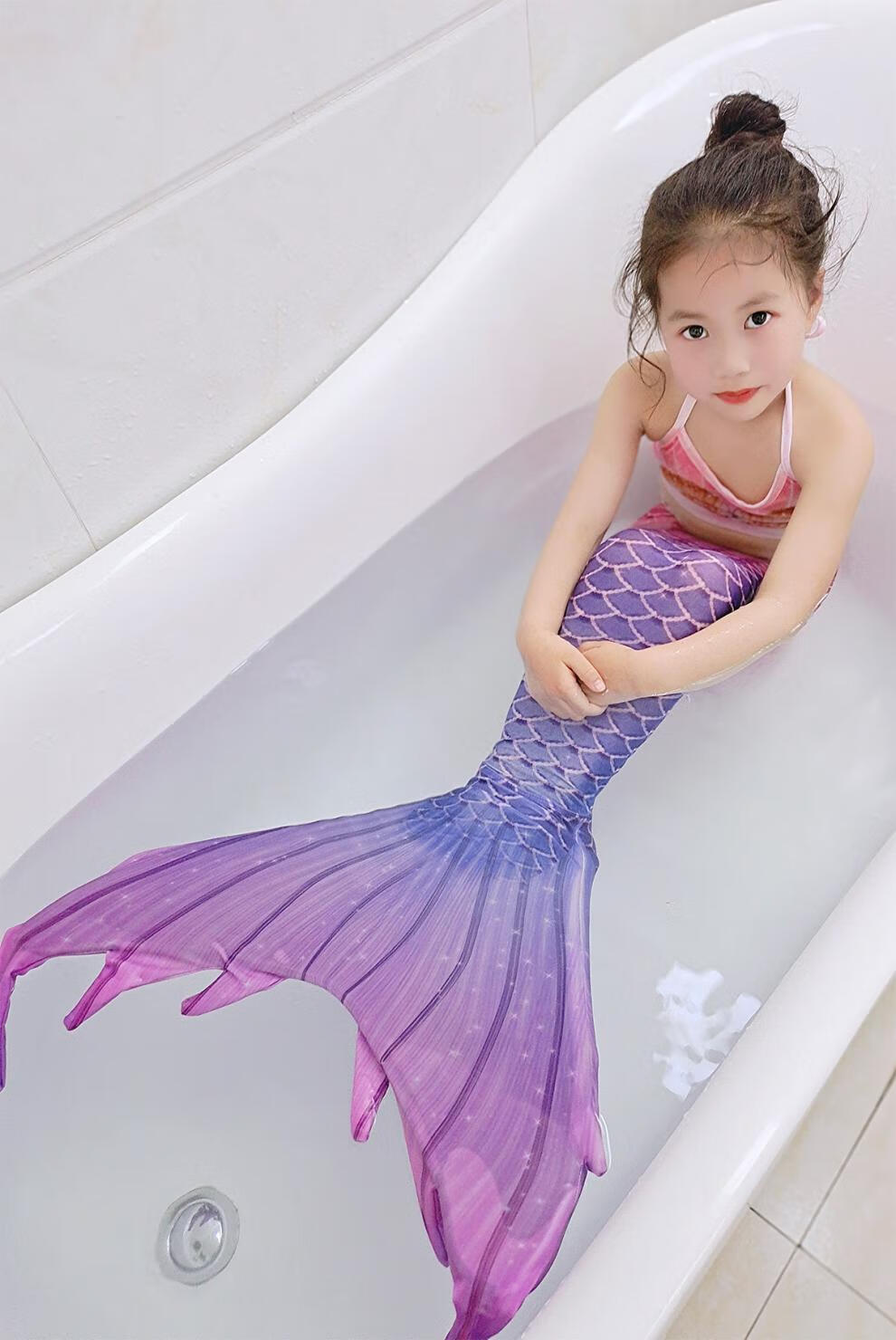 美人鱼尾巴美人鱼尾巴学生女童小童中大童女生公主宝宝道具潜水游泳