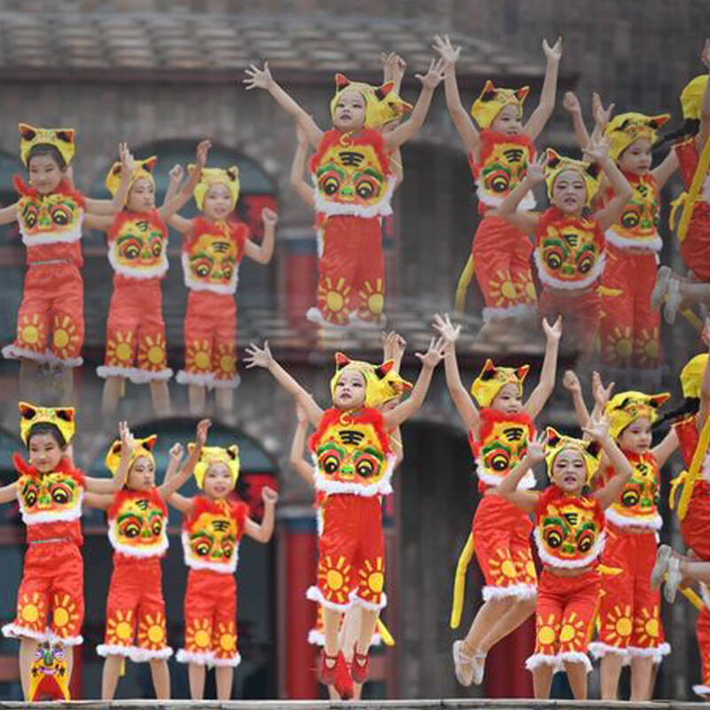 六一儿童小老虎演出服幼儿虎娃娃舞蹈表演服虎宝宝会走了动物造型服