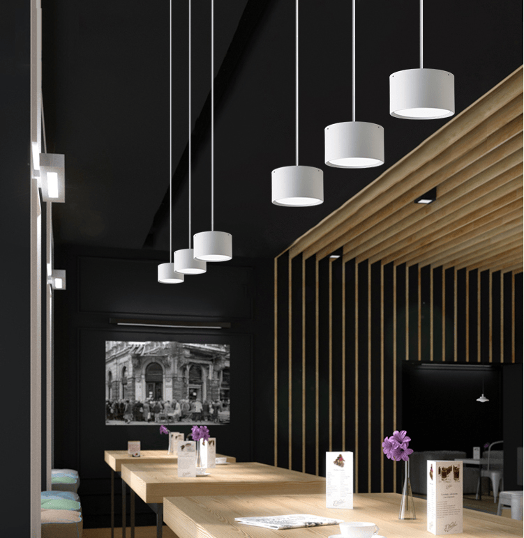 led明装筒灯天花灯免开孔吸顶式筒灯5w9w15w三色变光明装吊线射灯