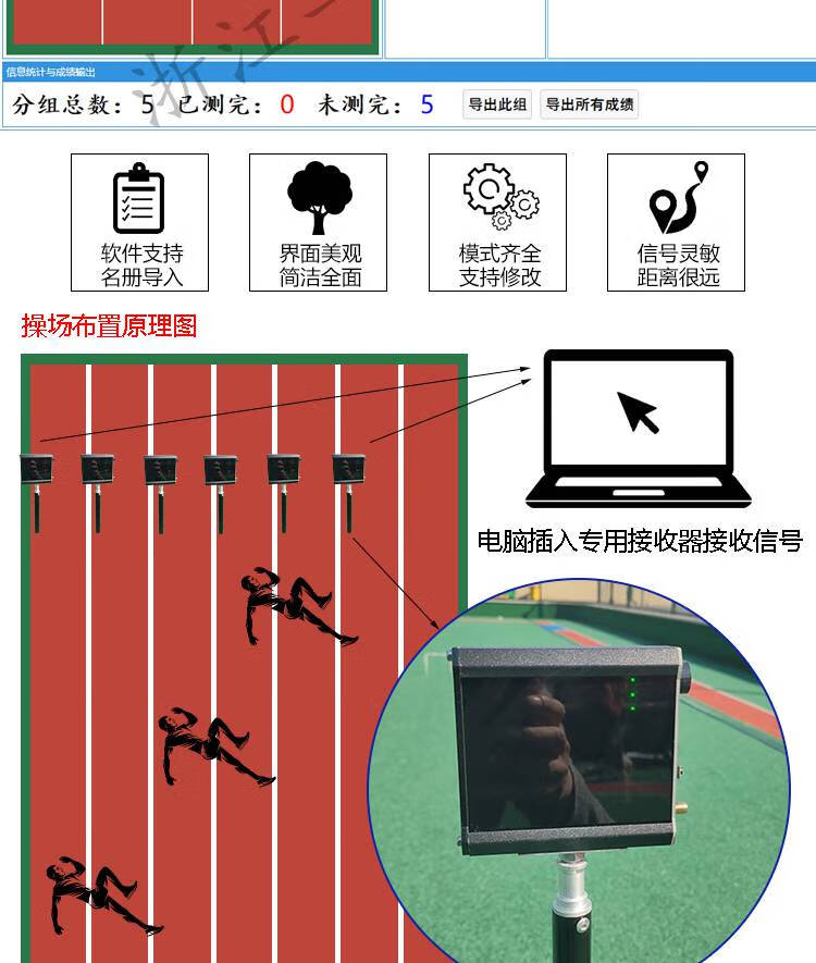 红外激光计时器自动感应田径多跑道发令跑折返跑篮球足球电子计时