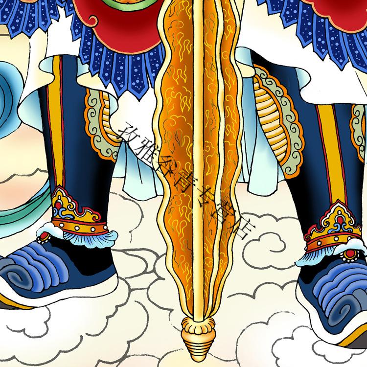 南无护 法尊天韦陀菩萨画像佛像佛堂装饰寺庙画卷轴画