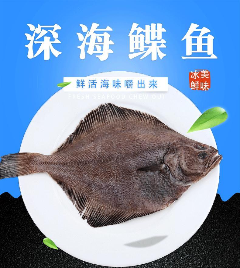 lism活凍鰈魚冷凍偏口魚海鮮水產新鮮海魚新鮮多寶魚比目魚 6兩-8兩